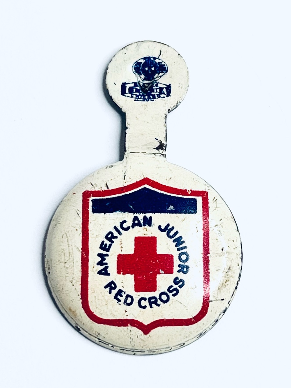 Vintage 1940s American Junior Red Cross Tab Back Pin Badge WWII Era